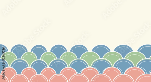 Gentle abstract pattern of overlapping pastel scales on a soft background for design elements graphic resource