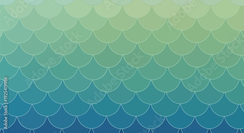 Serene gradient pattern with scalloped shapes flowing from green to deep blue, evoking a calm aquatic theme, perfect for various digital art and
