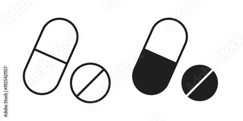 Pill icon symbol design template. Vector 10 eps.