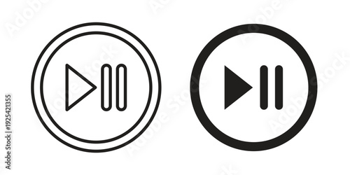 Play pause icon symbol design template. Vector 10 eps.
