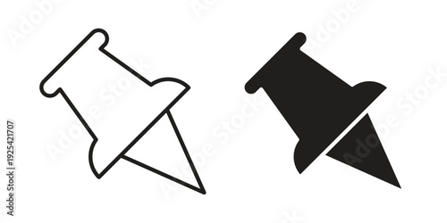Push pin icon symbol design template. Vector 10 eps.