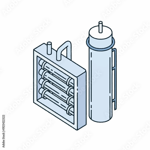 Industrial Equipment Components Illustrated Diagram.