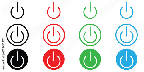 Power button silhouette vector flat design eps 10 .