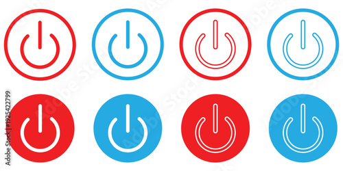 Power button silhouette vector flat design eps 10 .