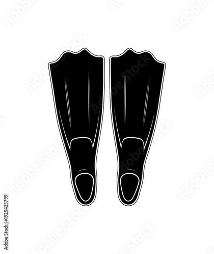 Dive into adventure with sleek black flippers for snorkeling and scuba diving