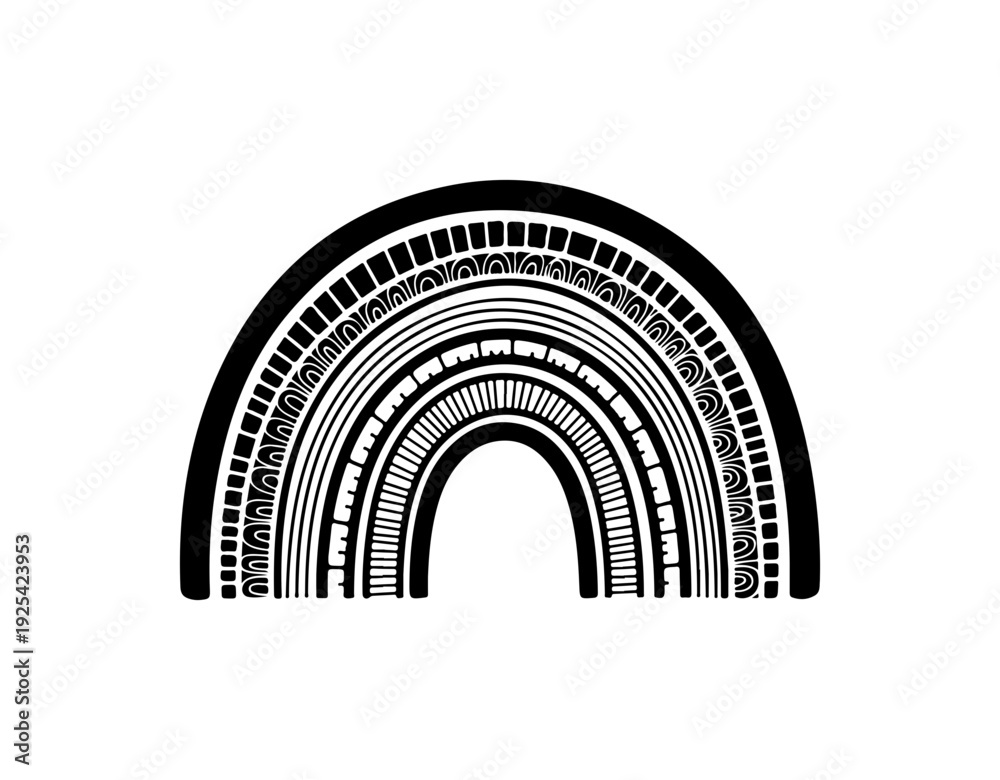 Fototapeta premium Vector black and white rainbow illustration