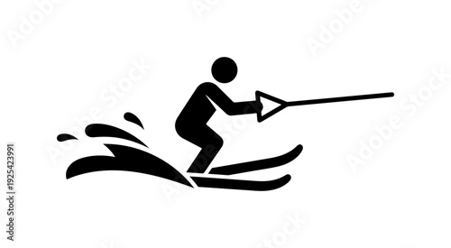 Vector water skiing icon