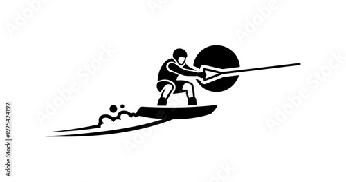 Vector kitesurfing icon