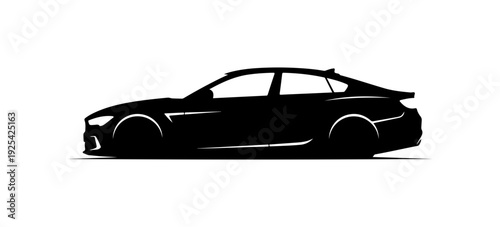 Vector silhouette of a black car
