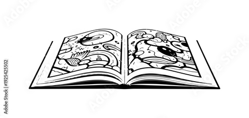 Open Book Illustration