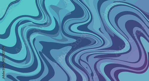 Dynamic liquid art swirls in harmonious cool tones, showcasing an elegant blend of cyan, aqua, and deep indigo hues, forming a captivating visual