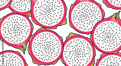 Dragon fruit slices pattern