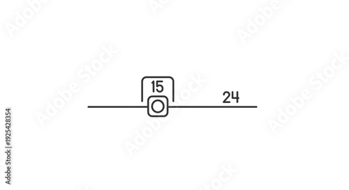 Slider control with numbers 15 and 24, representing progress or selection in digital interface