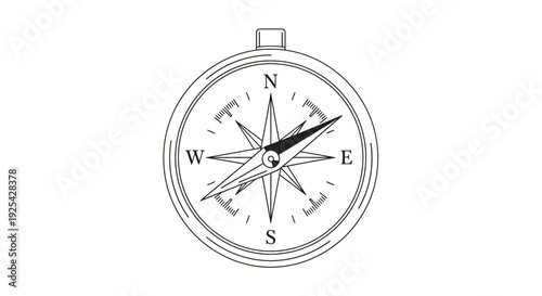 Vintage Compass Nautical Navigation Tool with Cardinal Directions