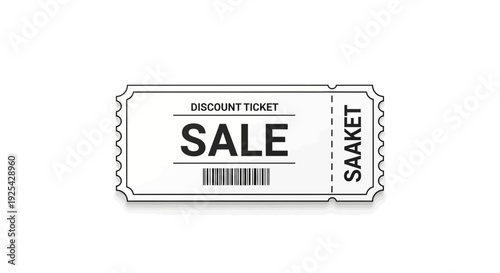 Discount Ticket for Sale with Barcode and Text