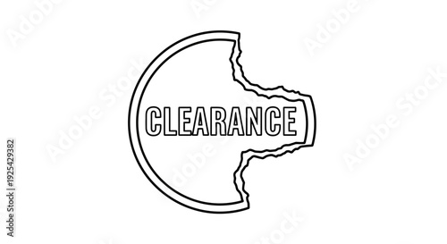 Clearance Sale Stamp Icon with Bitten Edge, Retail Discount and Special Offer Symbol