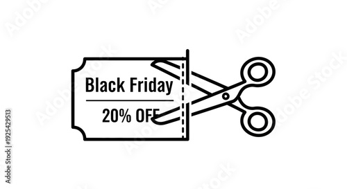 Black Friday Sale Scissors Cutting 20% Off Discount Coupon