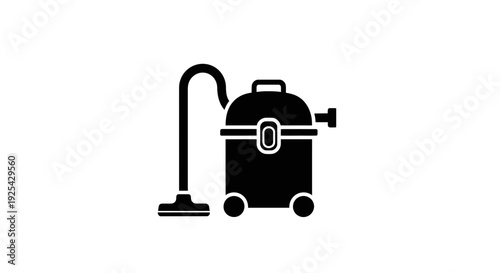 Black icon of a vacuum cleaner on a white background