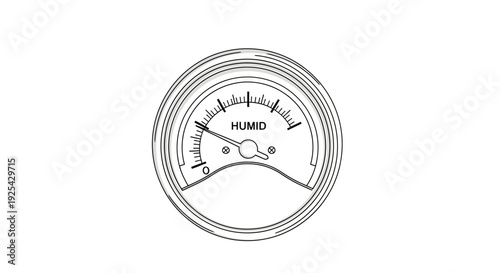 Vintage Hygrometer Gauge Measuring Humidity Level, Retro Style