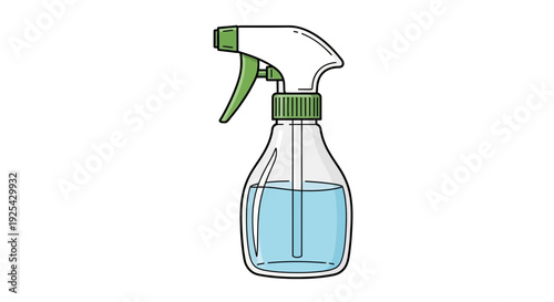 Spray Bottle with Blue Liquid - Cleaning, Hygiene, and DIY Solution