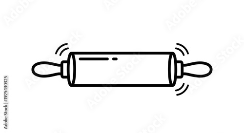 Rolling Pin Icon, Simple Line Art, Baking Tool, Kitchenware, Cooking Equipment