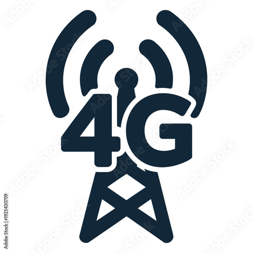 A 4G network symbol on a white background