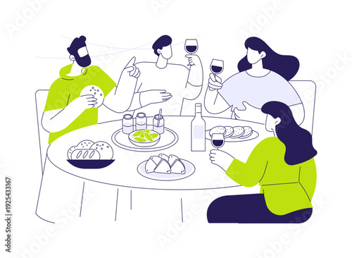 Tapas and snacks isolated cartoon vector illustrations.