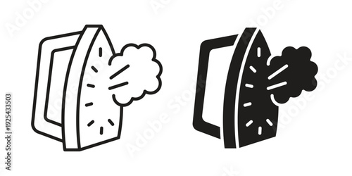 Steaming iron icon. Vector Isolated Illustration for web design.