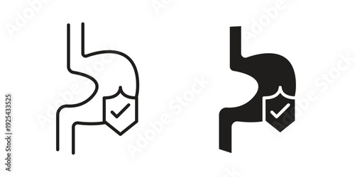 Stomach protection icon. Vector Isolated Illustration for web design.