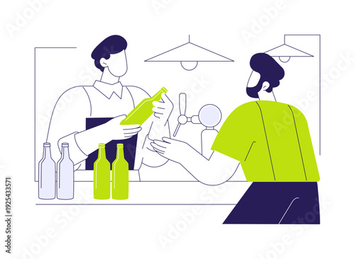 Craft beer choice isolated cartoon vector illustrations.