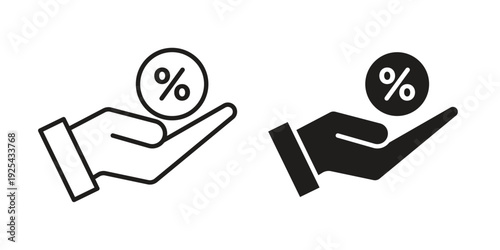 Take credit icon. Vector Isolated Illustration for web design.