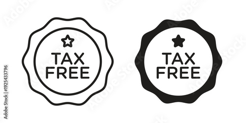 Tax free icon. Vector Isolated Illustration for web design.