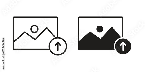 Upload photo icon. Vector Isolated Illustration for web design.