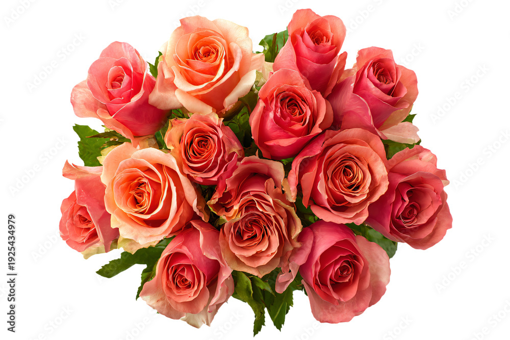 Obraz premium Bouquet of Pink and Peach Roses