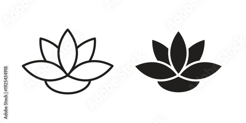 Water lily icon. Vector Isolated Illustration for web design.