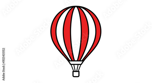 Red and white hot air balloon illustration