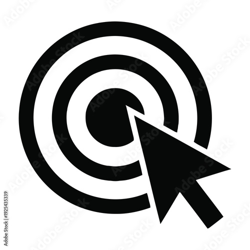 Tableau sur toile Cursor arrow aiming at target center bullseye icon