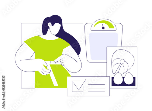 Diet results isolated cartoon vector illustrations.