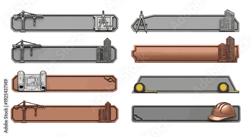 Collection of Industrial Styled Lower Thirds Graphics for Video.