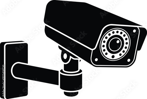 Security Camera Surveillance Icon Illustration Showing CCTV Monitoring Device for Safety Protection, Video Recording and Home Security System Concept