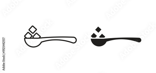 Sugar cubes spoon icon