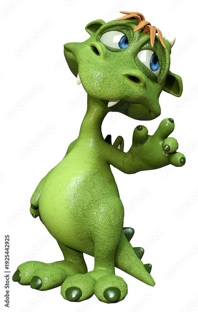 Fototapeta premium 3D Rendering Cartoon Monster on White