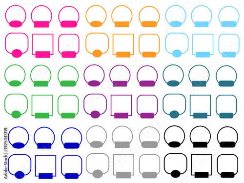 カラフルでシンプルなフレーム9色セット24