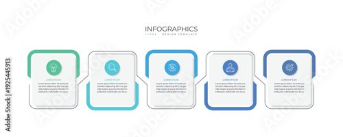 Business infographic template. 5 Step timeline journey. Process diagram, 5 options, Infographic elements vector illustration.