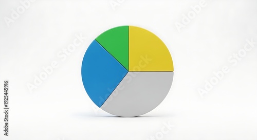 Free Download Colorful pie chart divided into four equal sections on white background - GFXLoad