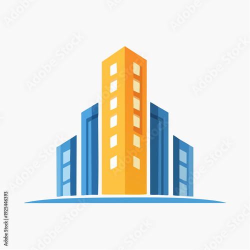 Modern Skyscraper Buildings and Cityscape Architecture Icon
