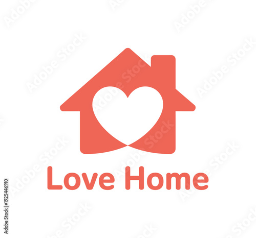A heartwarming logo of a home with a loving heart