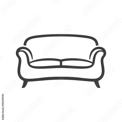 Minimalist sofa line art furniture illustration