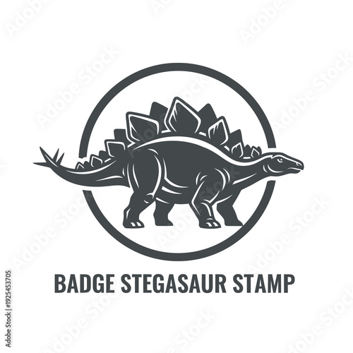 Prehistoric Dinosaur Stegosaurus Badge Stamp