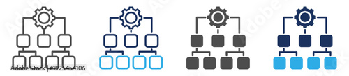 structure icon set multiple concept